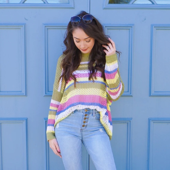 Open Knit Spring Time Sweater by 143 Story - Picture 2 of 6